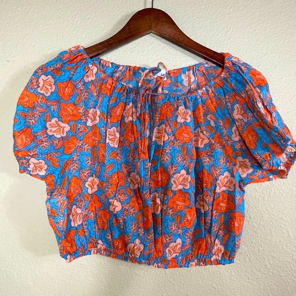 Sundry Tops - NWT SUNDRY Anthropologie floral off shoulder tie front size XS